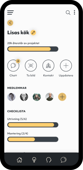Crafty mobile app home screen