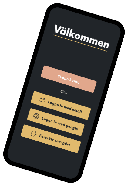 Crafty mobile app login screen